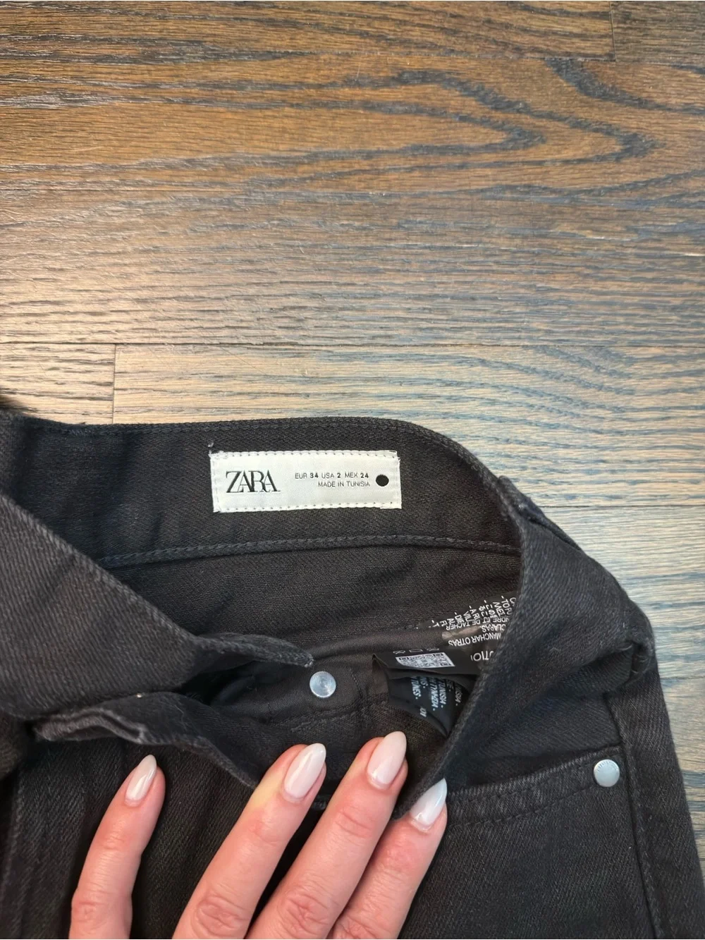 Zara Wide Leg Black Jeans US2/26